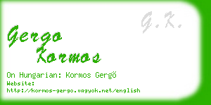 gergo kormos business card