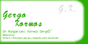 gergo kormos business card